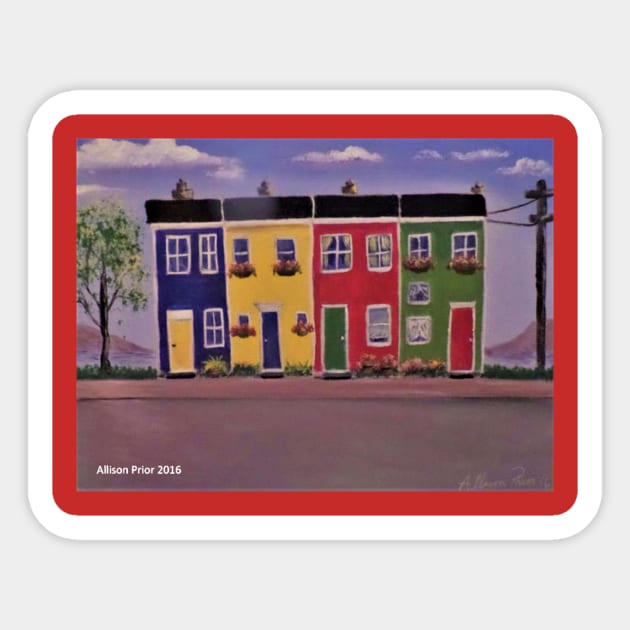 Jelly Bean Row houses Sticker by Allison Prior Art